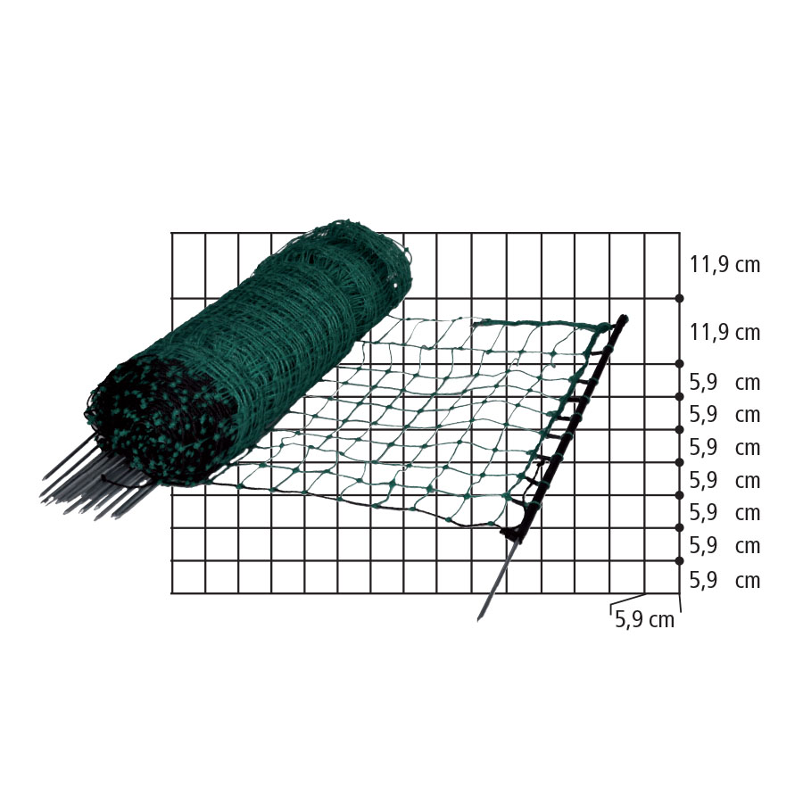 EuroNetz Konijnen-/hobbynet. Groen 65/1-15/Z-50m